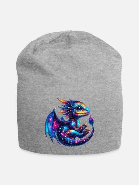 Drache - Jersey-Beanie - Grau meliert