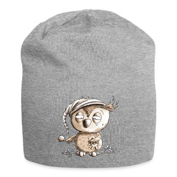 Kleine Nachteule Eule - Jersey-Beanie - Grau meliert - Vorne