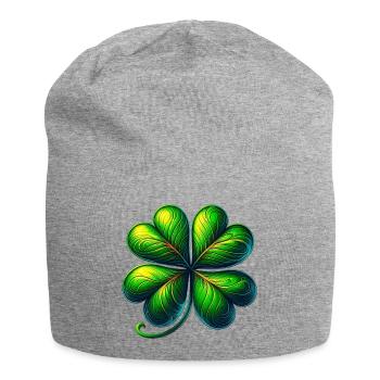 Trèfle à quatre feuilles - Bonnet en jersey - gris chiné - Devant