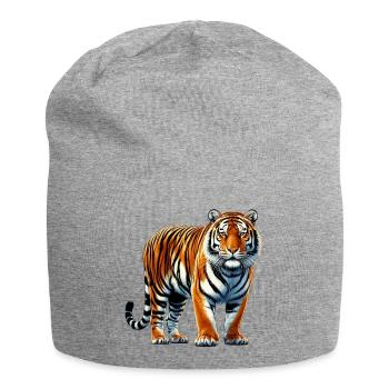 Tigre - Bonnet en jersey - gris chiné - Devant