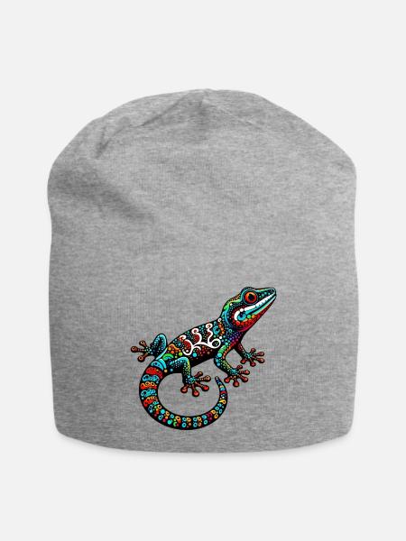 Gecko - Jersey-Beanie - Grau meliert