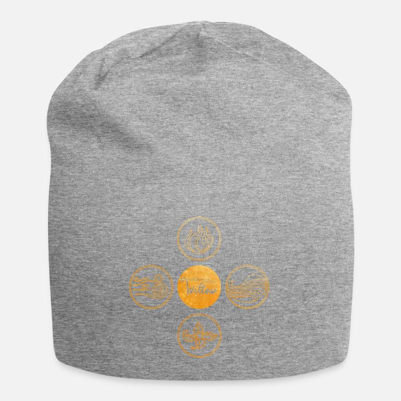 "Ein Mädchen Namens Willow" Logo Und Vier Elemente - Jersey-Beanie - Grau meliert