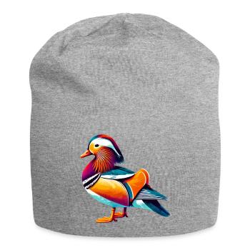 Canard mandarin - Bonnet en jersey - gris chiné - Devant