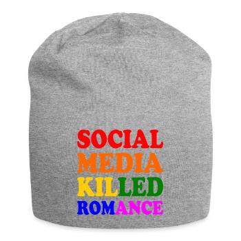social media killed romance - Bonnet en jersey - gris chiné - Devant