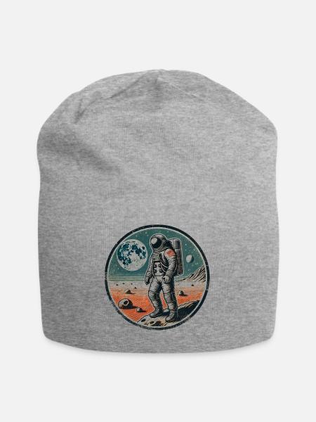 Astronaut - Jersey-Beanie - Grau meliert