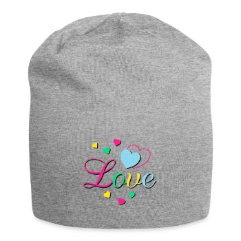 Love Hearts - Jersey Beanie - heather grey - Front