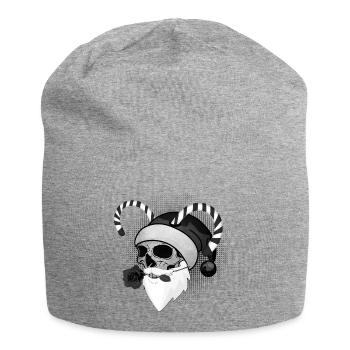 Santa Claus Skull Rose Horns - Jersey Beanie - heather grey - Front