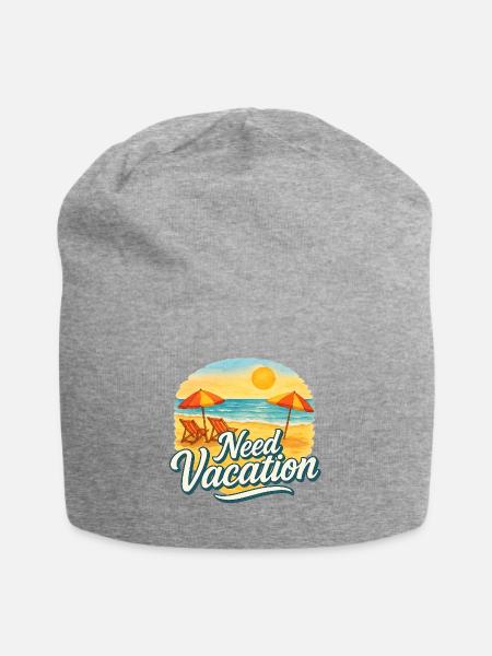 Need Vacation - Jersey-Beanie - Grau meliert