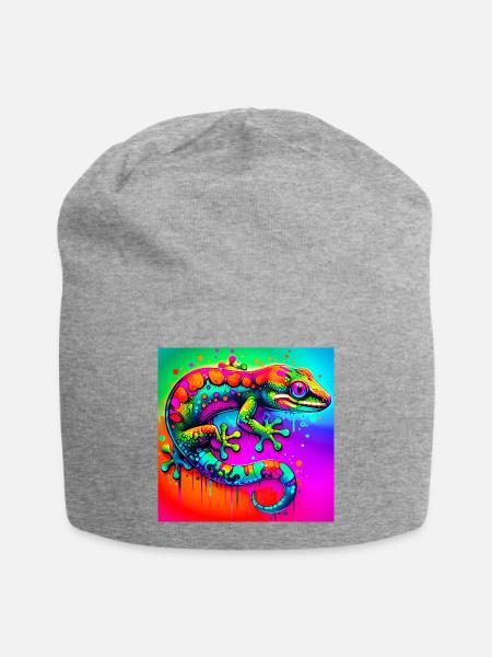Gecko - Jersey-Beanie - Grau meliert