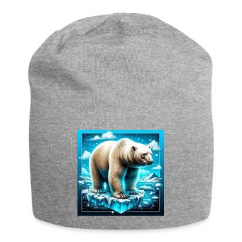 polar bear - Jersey Beanie - heather grey - Front