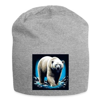 polar bear - Jersey Beanie - heather grey - Front