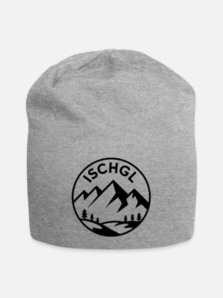 Ischgl - Souvenir Design - Jersey-Beanie - Grau meliert
