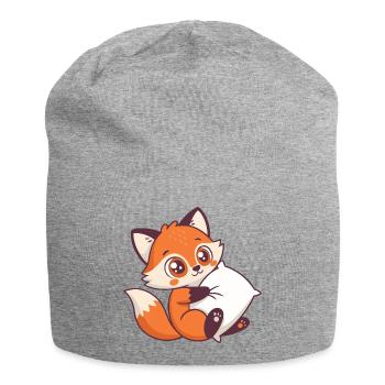 Renard cosy et oreiller - Bonnet en jersey - gris chiné - Devant