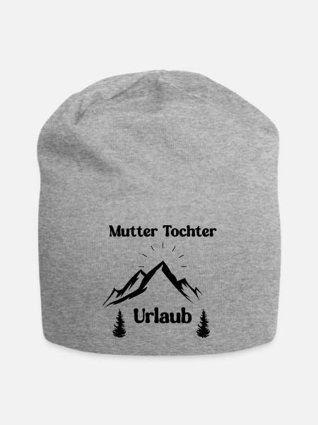 Mutter Tochter Urlaub gemeinsamer Urlaub Berge - Jersey-Beanie - Grau meliert