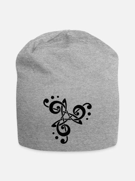 note de musique en triskèle - Bonnet en jersey - gris chiné