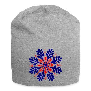 Snowflake Winter Icon - Jersey Beanie - heather grey - Front