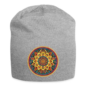 Luminous Mandala Kaleidoscope - Jersey Beanie - heather grey - Front
