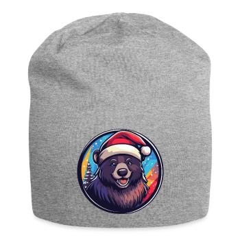 Ours avec le Père Noël Hat - Bonnet en jersey - gris chiné - Devant