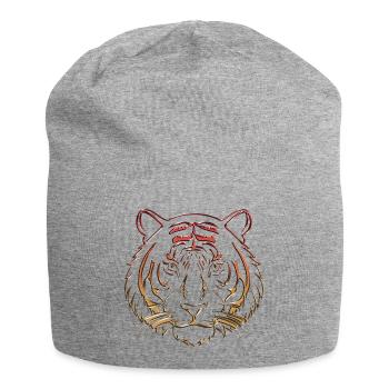 Orange chromé chrome tigre métallique - Bonnet en jersey - gris chiné - Devant
