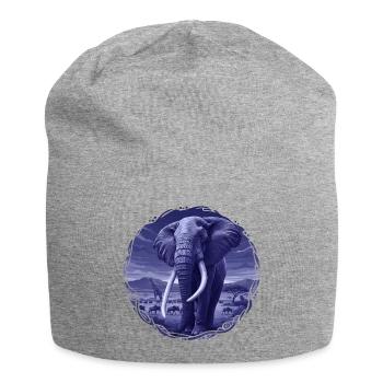 Nocturnal elephant in the savannah - Jersey Beanie - heather grey - Front
