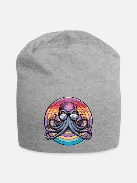Octopus Retro Surf - Bonnet en jersey - gris chiné