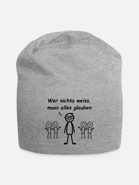 Wer nichts weiß, muss alles glauben - Jersey-Beanie - Grau meliert