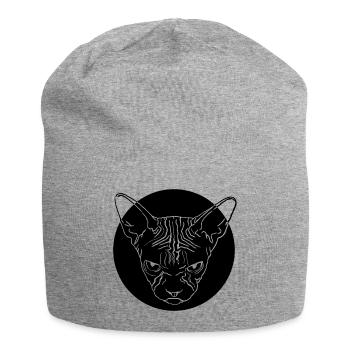Tête de sphinx - Bonnet en jersey - gris chiné - Devant