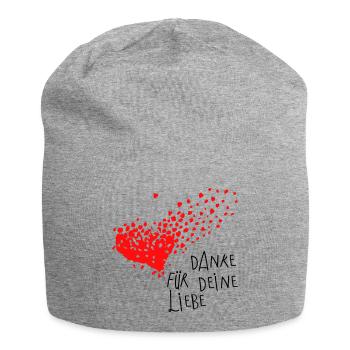 Merci mon cœur - Bonnet en jersey - gris chiné - Devant