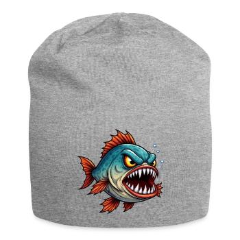 Piranha Deep Sea Fighter - Jersey Beanie - heather grey - Front