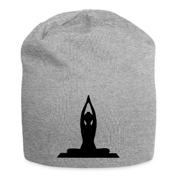 Yoga Forms Silhouettes Black - Jersey Beanie - heather grey - Front
