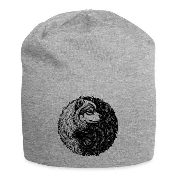 Eurasier | Yin Yang | Hintergrund Material - Jersey-Beanie - Grau meliert - Vorne