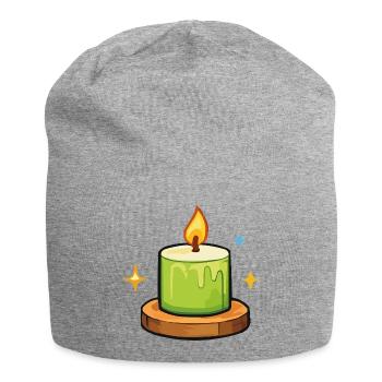 Bougie verte - Bonnet en jersey - gris chiné - Devant
