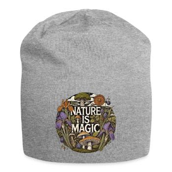 Nature Is Magic: Mushrooms & Flora Circle - Jersey Beanie - heather grey - Front