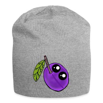 Fruit de prune Kawaii Fruit de prune - Bonnet en jersey - gris chiné - Devant