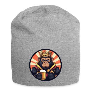 Bière de singe drôle - Bonnet en jersey - gris chiné - Devant
