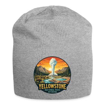 Yellowstone National Park Wilderness Geyser Mountains - Jersey Beanie - heather grey - Front