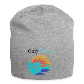 Sunrise Teal Fish at Dawn - Jersey Beanie - heather grey - Front