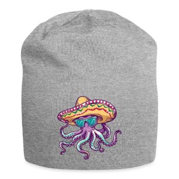 Octopus Funny Sombrero - Jersey Beanie - heather grey - Front