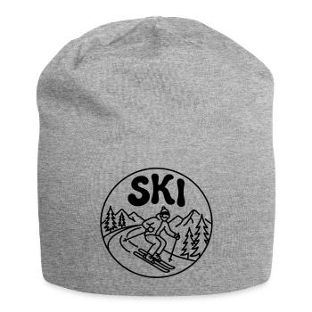 Ski - Jersey-Beanie - Grau meliert - Vorne