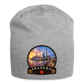 Métropole futuriste Shanghai Chine, grande ville A - Bonnet en jersey - gris chiné - Devant