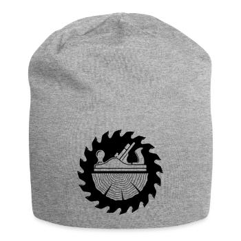 Motif de lame de scie raboteuse charpentier - Bonnet en jersey - gris chiné - Devant