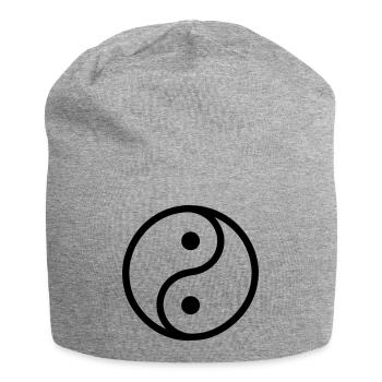 ying yang - Bonnet en jersey - gris chiné - Devant