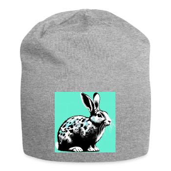 Kaninchen - Jersey-Beanie - Grau meliert - Vorne