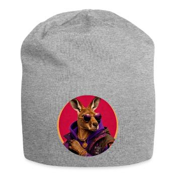 Ambiance kangourou dans un look urbain - Bonnet en jersey - gris chiné - Devant