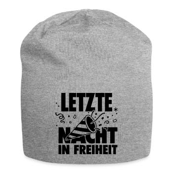 Letzte Nacht in Freiheit JGA - Jersey-Beanie - Grau meliert - Vorne