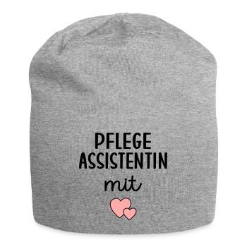 Pflegeassistentin Pflegefachassistenz - Jersey-Beanie - Grau meliert - Vorne