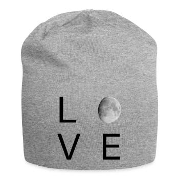 Silhouette minimale de lune au clair de lune - Bonnet en jersey - gris chiné - Devant