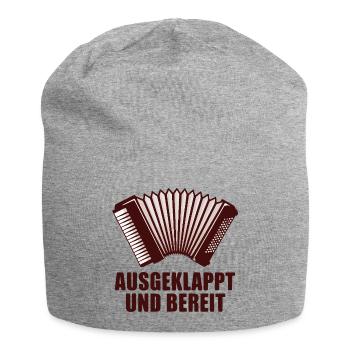 Akkordeon - Ausgeklappt und bereit - Jersey-Beanie - Grau meliert - Vorne