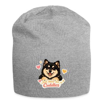 Finnish Lapphund – Just Here for Cuddles - Jersey Beanie - heather grey - Front