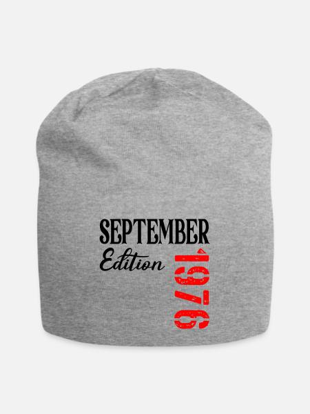 50. Geburtstag September 1976 - Jersey-Beanie - Grau meliert